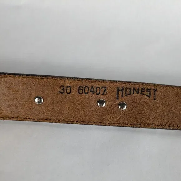 Vintage Zoo Animal Belt Womens 30 Brown Leather Turtle Elephant Tiger Zebra - Picture 7 of 14